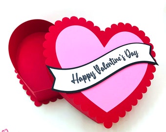 Valentine Scalloped Heart Box Template, 3D SVG (Digital Download)