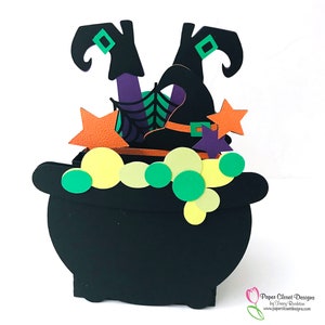 Witches Calderon Box Card SVG for Cricut and Silhouette, DXF, GSD, Halloween svg