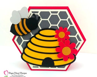 Bee Hive  Shaped Card SVG for Cricut and Silhouette, 3D SVG, Beehive SVG, Shaped Cards Svg,