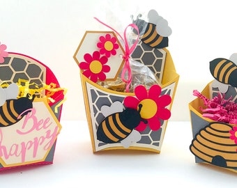 Bumblebee and Honeycomb Fry Boxes SVG Files, DXF Files, GSD Files
