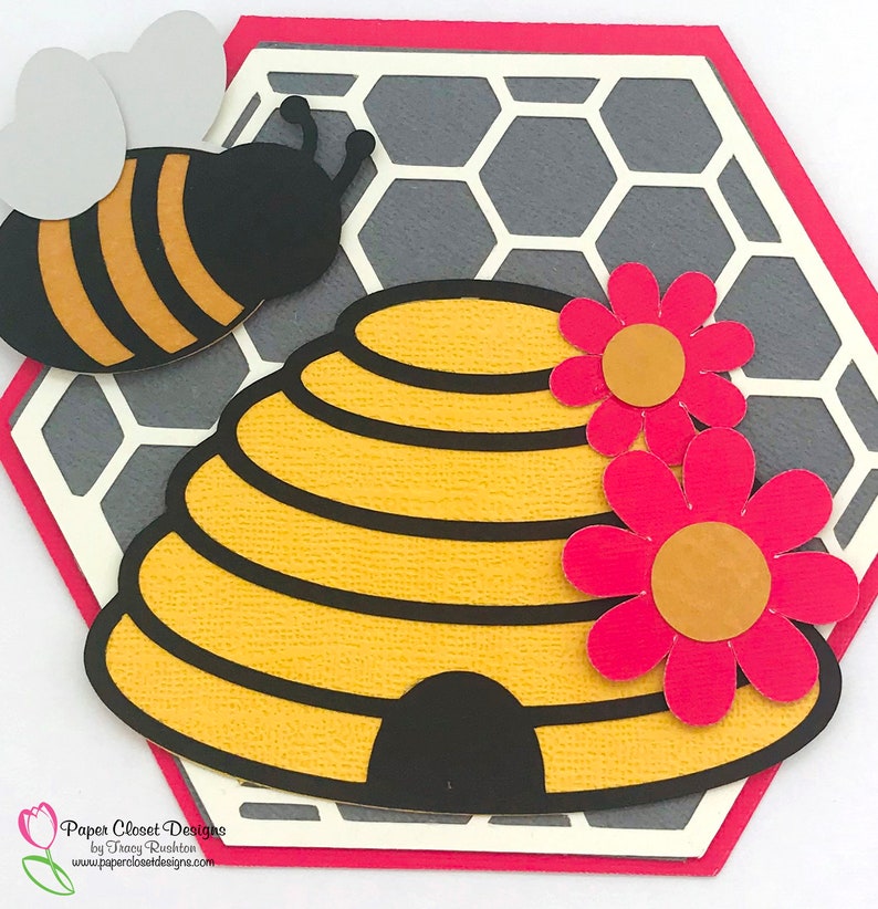 Download Bee Hive Shaped Card SVG for Cricut and Silhouette 3D SVG ...