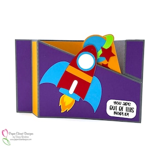 Rocket Birthday Wiper Card SVG,  3D SVG , Cricut , Silhouette  Files