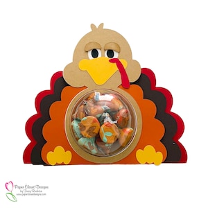 Porta-doces em formato de cúpula de ação de graças em forma de peru SVG, 3D SVG