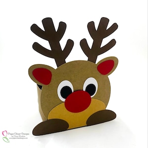Boîte à friandises renne SVG, SVG de Noël Cricut, Silhouette, modèle, SVG 3D, boîte de Noël,