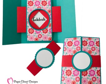 Shutter Card SVG Template, Printable Sentiments (Digital Download)