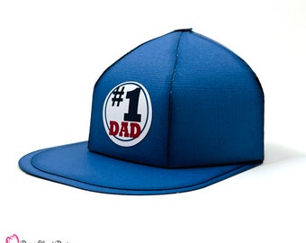 Dad Baseball Cap Box SVG, #1 Dad Patch (Digital Download)