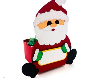 Santa Treat Box SVG, 3D Christmas Candy Box Template (Digital Download)