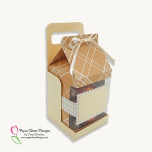 Rectangle Milk Carton with Tote SVG File, Cricut, Silhouette, dxf, gsd, template, PDF