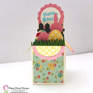 Boîte de Pâques carte SVG, Cricut, silhouette, DXF, gsd, modèle, fichier de coupe