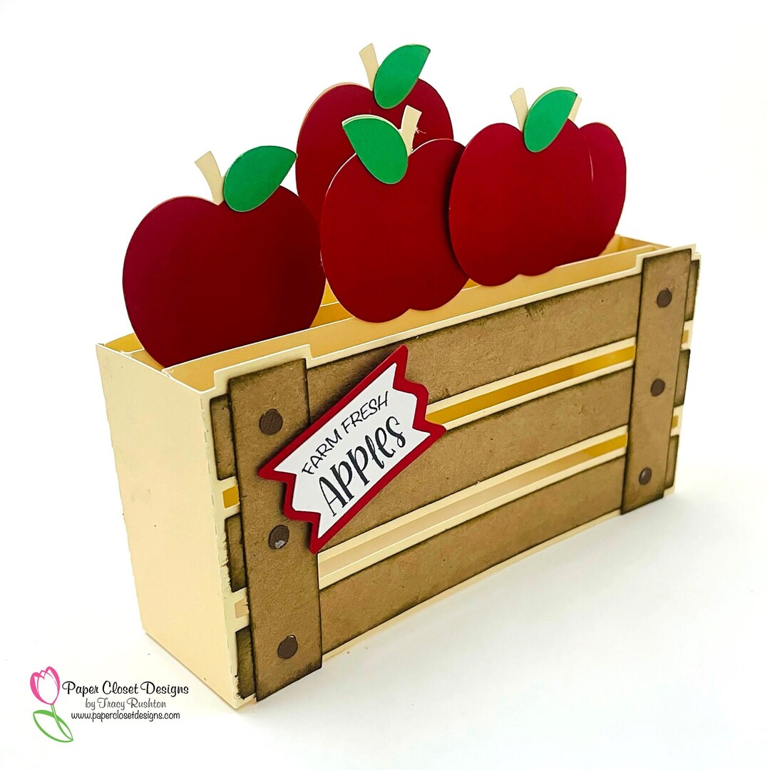 Apple Basket Box Card SVG, 3D SVG, Cricut, Silhouette Files - Etsy