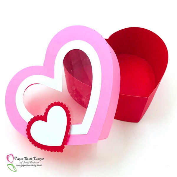 Boîte coeur Saint-Valentin, 3D SVG, SVG, Cricut, Silhouette, Modèle de boîte, DXF