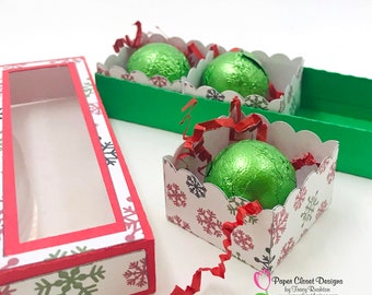 Plantilla SVG para caja de dulces pequeña, caja de golosinas navideñas (PDF)