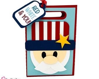 Uncle Sam Patriotic Bag 3D SVG, Shopping Bag, Cricut, Silhouette GSD,