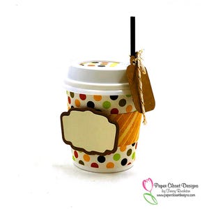 Juego de fundas y etiquetas para minivasos de café de 4 oz – SVG • DXF • PDF (Descarga digital)