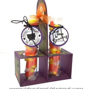 Back to Back Test Tube Holder SVG File, Cricut SVG, Silhouette SVG, Box Template, Halloween, School
