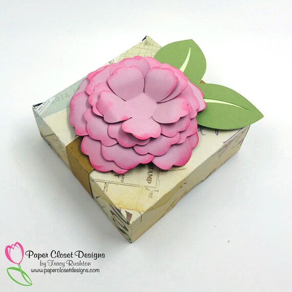Download Hinged Box With 3d Flower Svg Cricut Silhouette Dxf Gsd Etsy