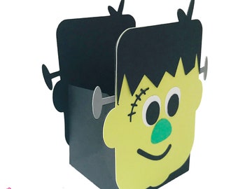 Frankenstein Halloween Treat Box, 3D SVG