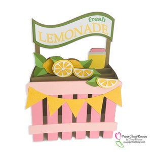 Box Card Limonadekraam | SVG | Cricut | Silhouet | dxf | gsd | Sjabloon |