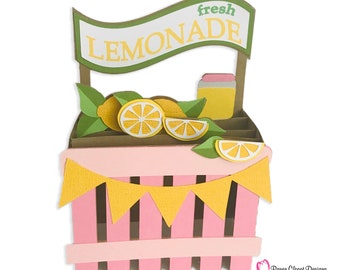 Box Card Lemonade Stand | SVG |  Cricut | Silhouette | dxf | gsd | Template |