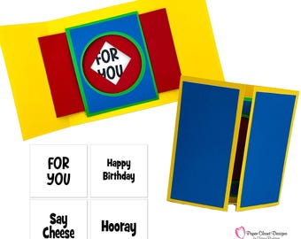Square Shutter Card SVG Template, DIY Paper Craft (Digital Download)