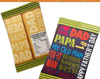 Printable Chip Bags, Father's Day, Dad Ever (Digital Download)