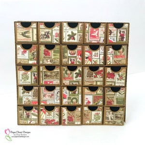 Advent 25 lades Countdown Box, Cricut Svg, Silhouette Cameo-bestanden, DXF-bestanden, GSD-bestanden, sjabloon, Pdf