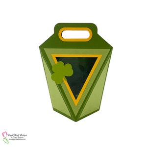 Archivo SVG de caja desplegable de trébol de seis lados para el Día de San Patricio para Cricut y Silhouette