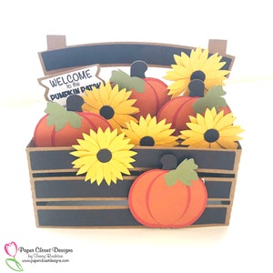 Caja de cartón con calabazas de otoño / SVG / Cricut SVG / Archivos SVG de Silhouette / dxf / gsd / Plantilla / Archivos de Silhouette Cameo