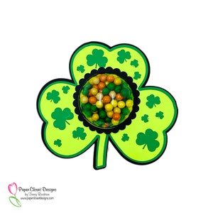 Shamrock Clover St. Patrick&#39;s Day Dome Candy Holder SVG, 3D SVG