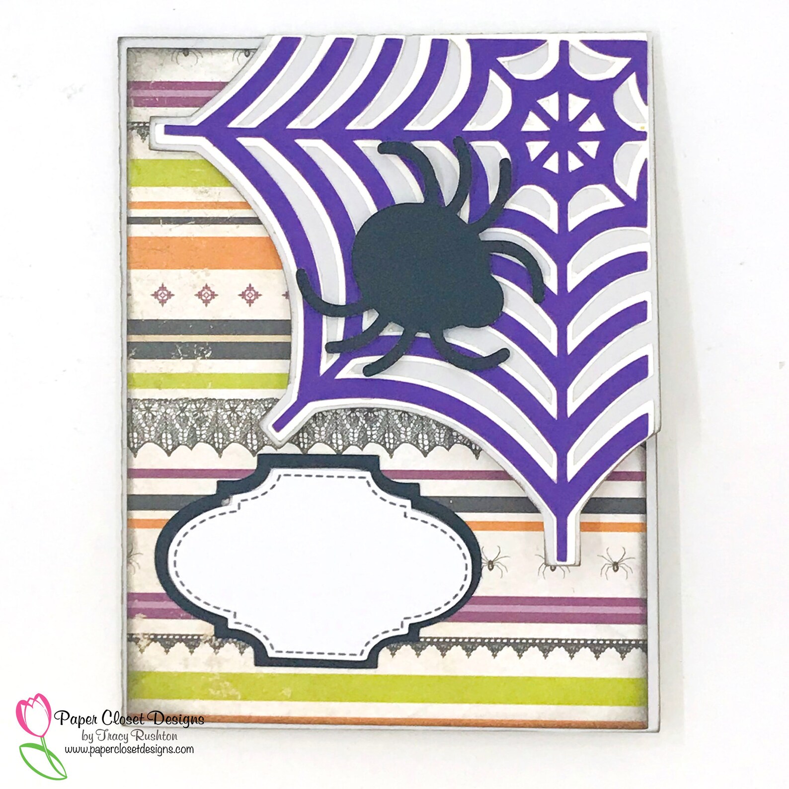 Spiderweb Double Fold Halloween Card SVG for Cricut and | Etsy