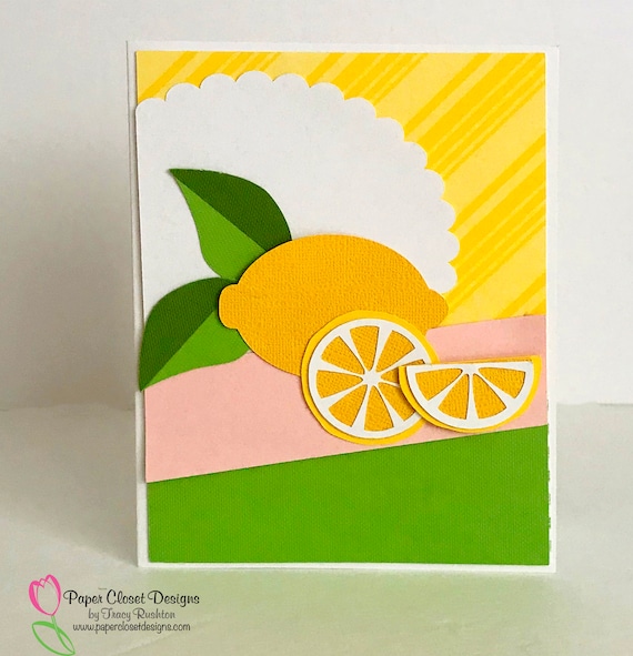 Lemon Greeting Card Svg Cricutsilhouettedxfgsdtemplate Etsy