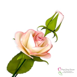 Rosa 3D e bocciolo di rosa SVG, modello di fiore di carta, SVG 3D, Cricut, Silhouette, dxf, gsd,