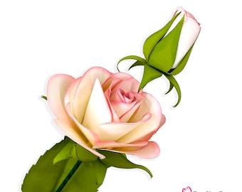 3d Rose and Rosebud SVG, Paper Flower Template,  3D SVG, Cricut, Silhouette, dxf, gsd,