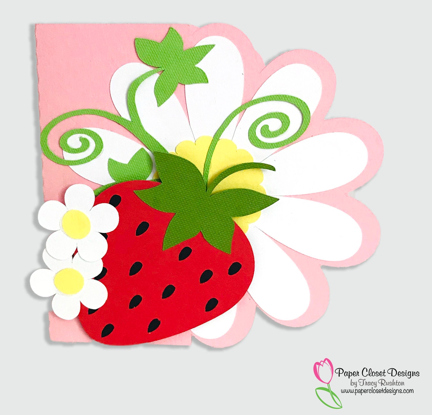 Strawberry Shaped Card SVG for Cricut and Silhouette 