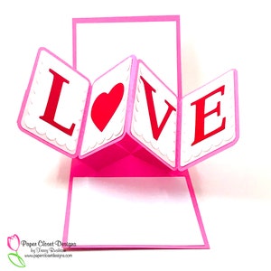 Twist and Pop Valentine Love  Card SVG, Cricut svg, Silhouette svg, Card Template, dxf, gsd,