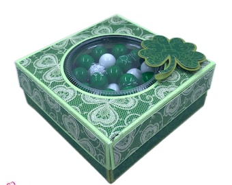Shamrock Candy Box SVG, St. Patrick's Day Favor Box (Digital File)