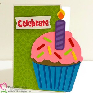 Carte Cup Cake, SVG pour Silhouette et Cricut, DXF et GSD pour Silhouette