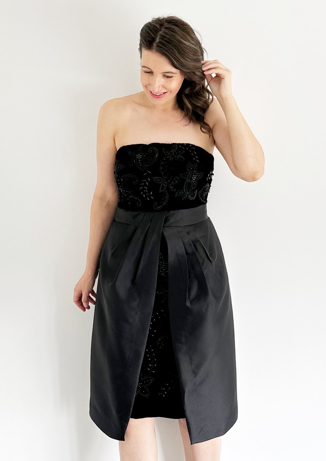 Black Midnight Velvet Strapless Dress main image 0