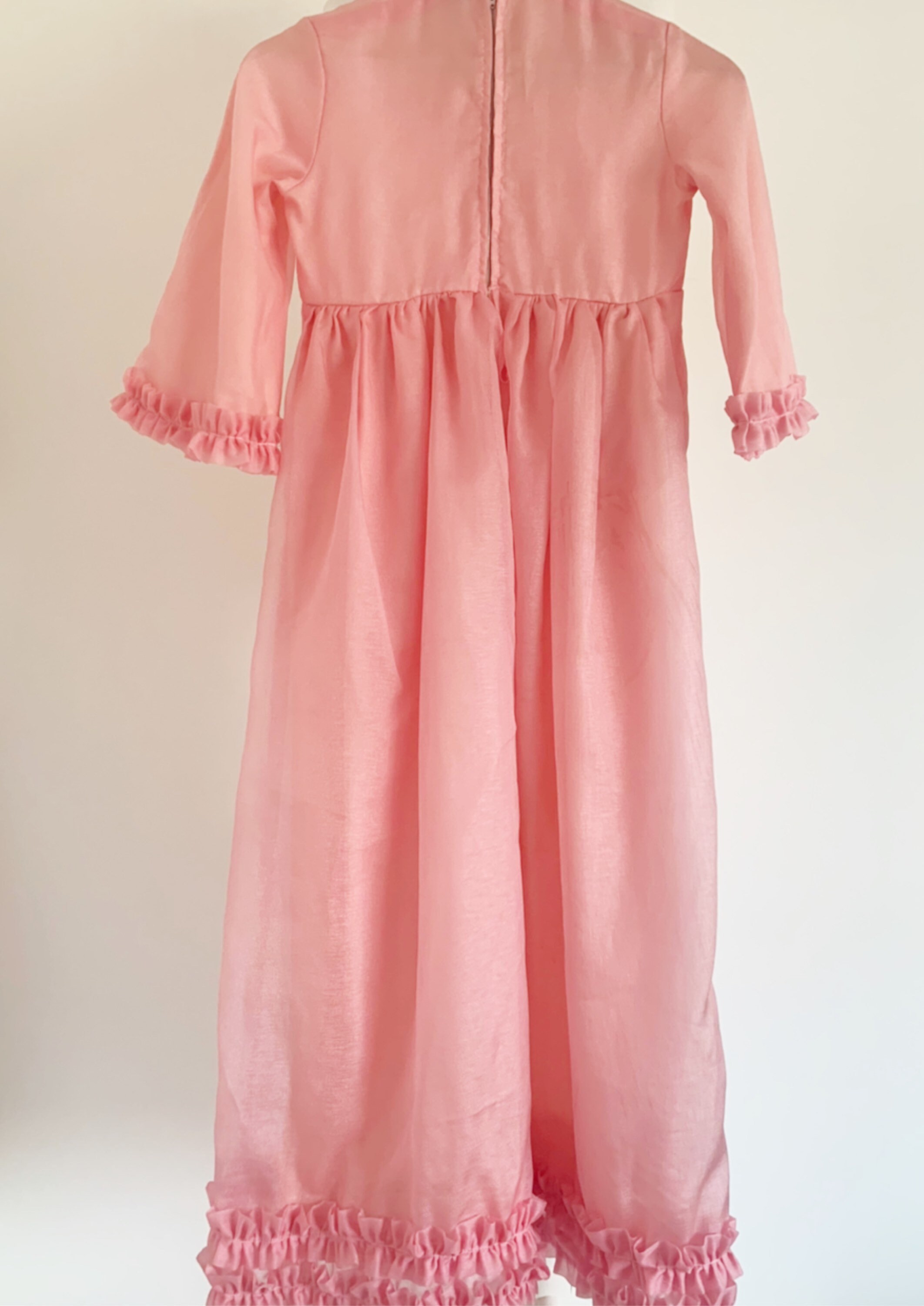Baby Pink Ruffle Festival Summer 70s Vintage Dress Size UK 6 | Etsy