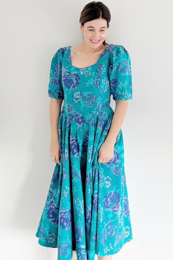 Vintage Laura Ashley Dress | UK 14 | Vintage Turq… - image 6