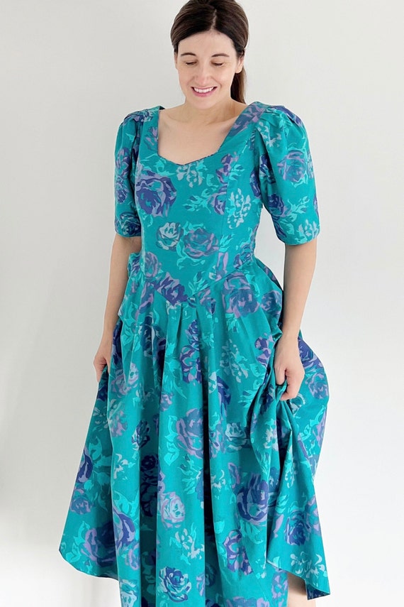 Vintage Laura Ashley Dress | UK 14 | Vintage Turq… - image 3