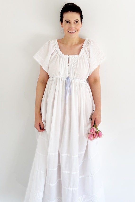 Vintage Laura Ashley White Cotton Maxi Nightdress | Edwardian Victorian  Smock | Cottagecore Loungewear | Bridal Nightdress | Medium - Etsy