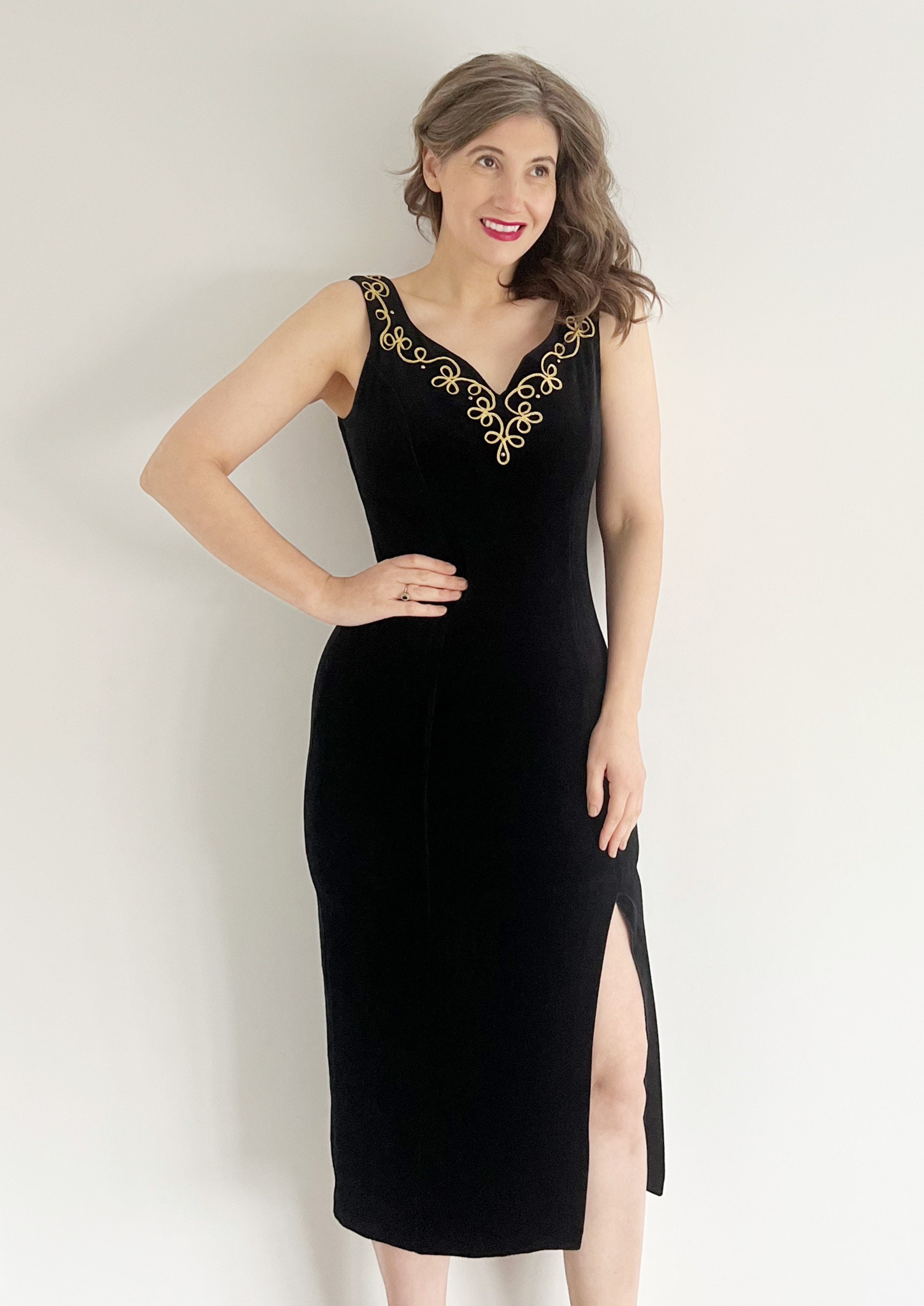 Black and Gold Dress Etsy UK