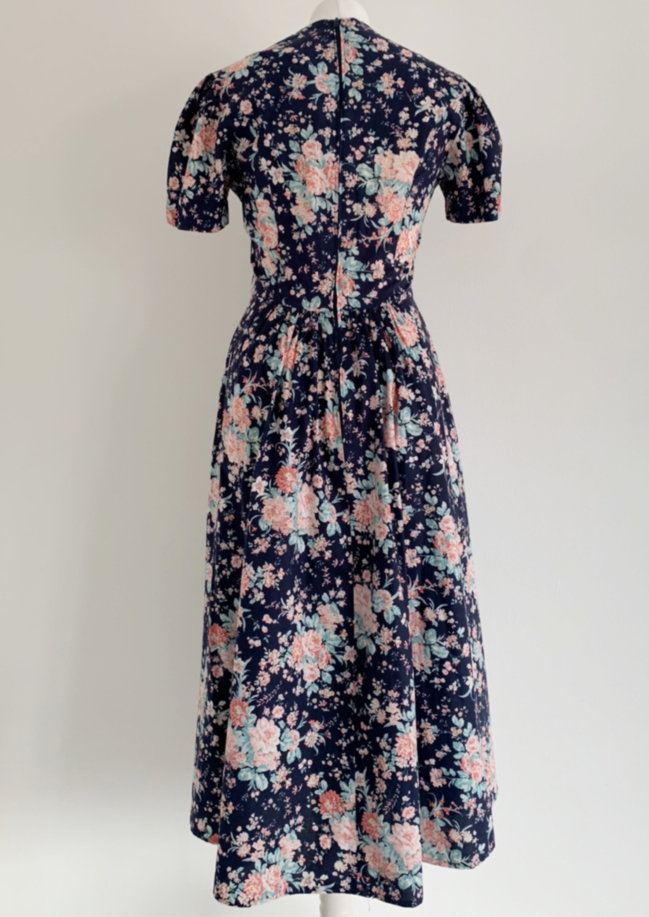 LAURA ASHLEY Navy Floral Cottagecore Summer Vintage 80s Dress | Etsy