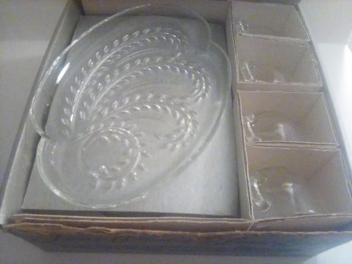 Vintage Snack Sets Hospitality Snack Set Federal Glass Etsy