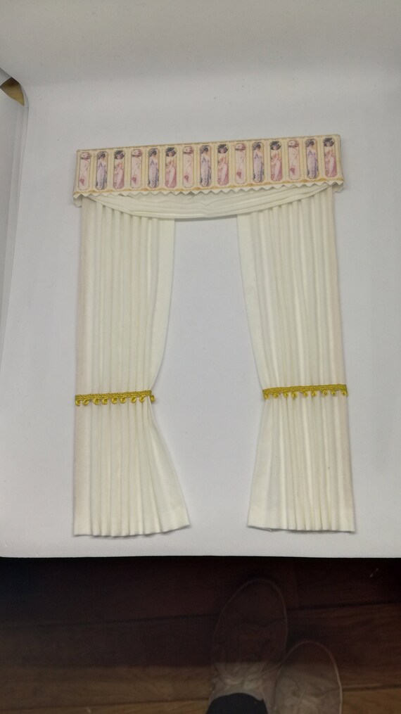 Curtain Victorian Fashion Ladies With Swag White Etsy