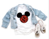 Custom Disney Mickey Monogram Tee Vinyl or Sublimation Faded Unisex Bella Canvas Triblend Tees Adult Youth Toddler Infant
