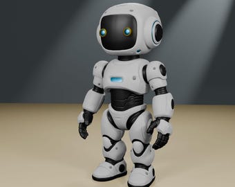Baby Robot Figurine Garage Kit (4in), 3D Printed Resin Model