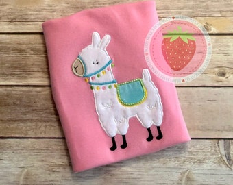 Minky Llama appliqué design shirt