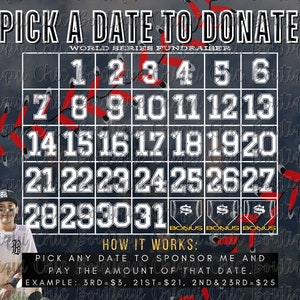 Baseball Fundraiser Calendar